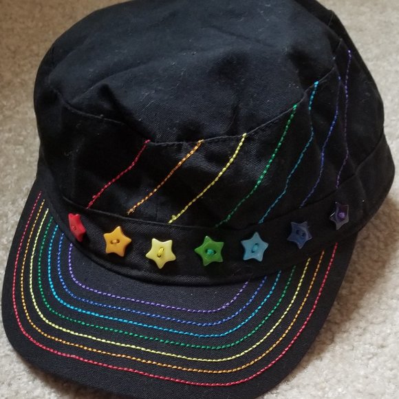 PSG Accessories - Rainbow stars & stitches Army cap hat